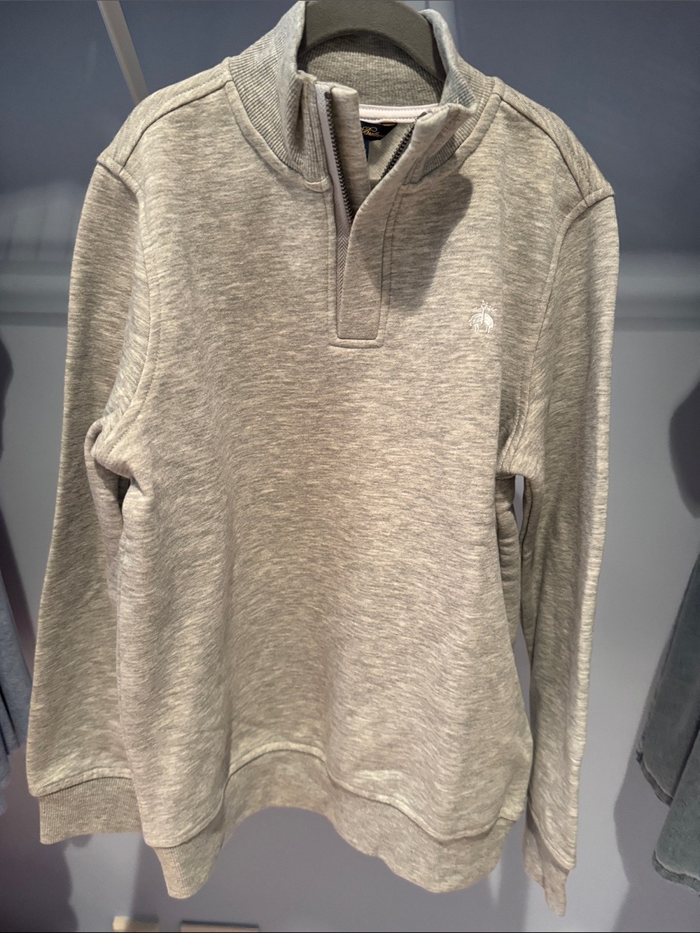 Boy’s Brooks Brothers Grey Quarter-Zip Sweate
